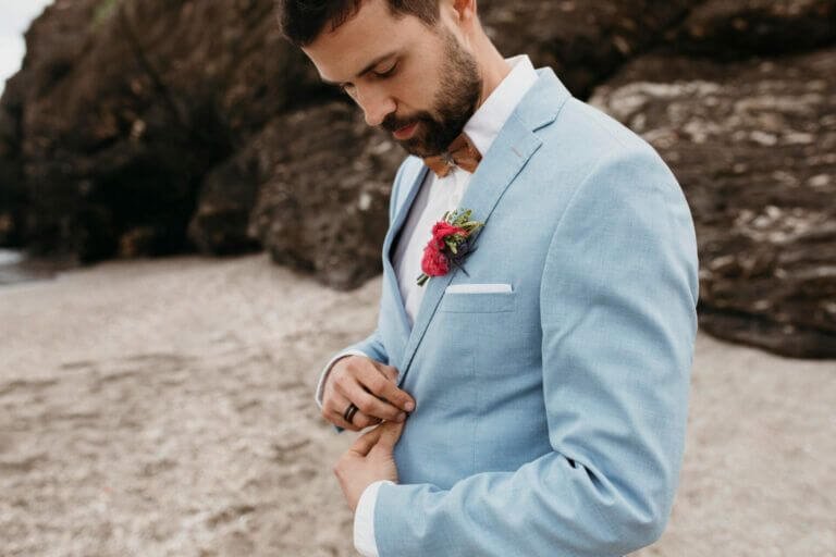 side-view-groom-blue-costume